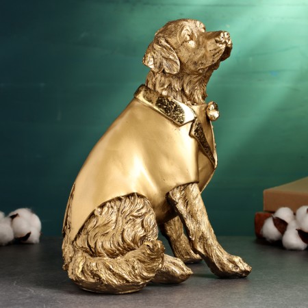 Figure "Dog in a jacket with a butterfly" 28cm, bronze-3