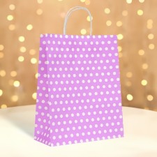 Craft package, purple in white peas, 33 x 26 x 12 cm