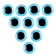 Elose -based eyes, set of 10 pcs., Size 1 pc. - 20 mm, blue color with sparkles