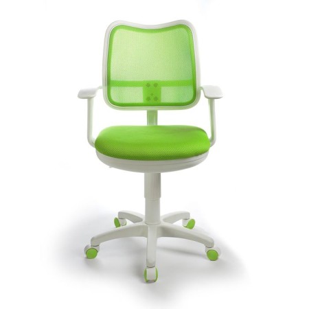 A chair bureaucrat, with armrests, light green, back mesh, white plastic, ch-w797/sd/TW-18-1