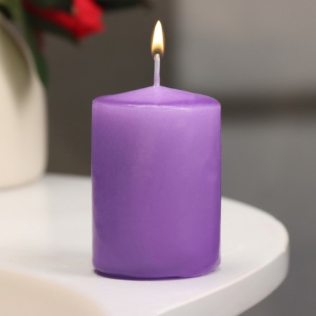 Candle - Aromatic "Mountain Lavender" cylinder, 4x6 cm