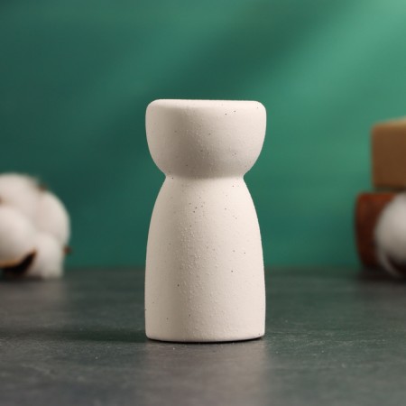 Lund candlestick white sand, 4x4x8cm-1