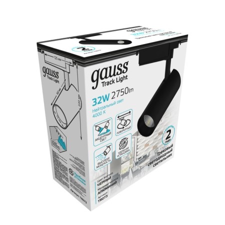 Lamp track Gauss cylinder, 1x32W LED, 4000K, 2750LM, white color-6