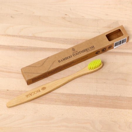 Biocase bamboo toothbrush, mini, yellow-2