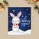 Happy New Year Hagd Postcard, Hare with a gift of 10.7 x 8.8 cm, New Year