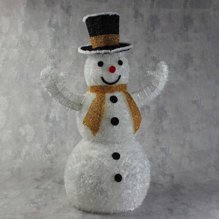 LED figure "Snowman" 60 × 85 × 40 cm, metal, textiles, 220 V, glow of white-1