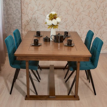 Dining stool Polini Home Berlin SM, color dark turquoise-black-8