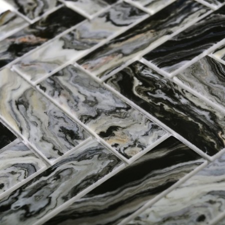 Glass mosaic Bonaparte Hadar Black, 268x286x4.5 mm-2