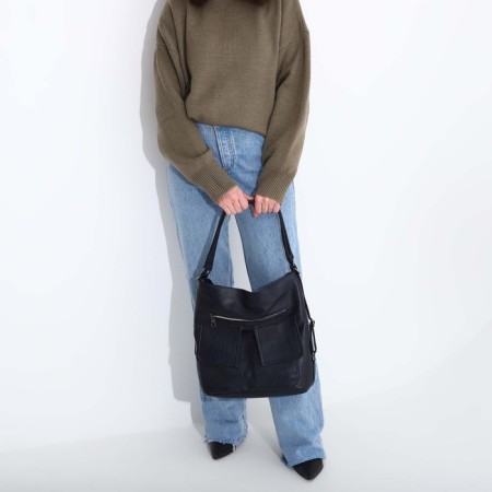 Love bag with a zipper, 4 outer pockets, blue color-5