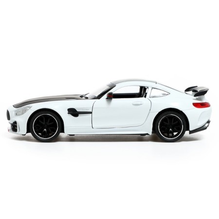Metal machine, 1:24, inertial, doors, hood, trunk, white color are opened-1
