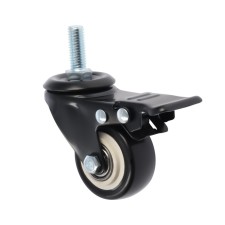 Wheel furniture tundra, d = 50 mm, rotary, with a foot 12x30 mm, with a brake, black