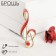 Brooch "Violin key" classic, red color in gold