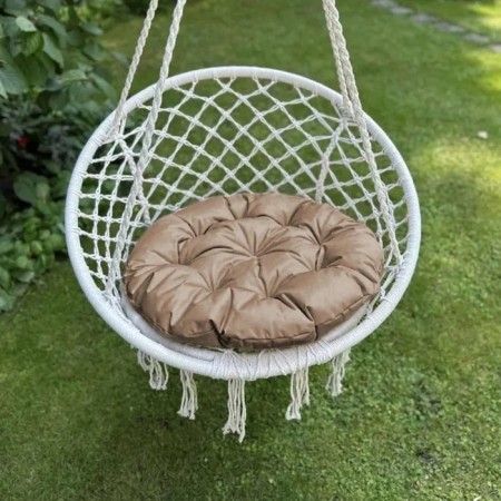 Villy swing pillow, diameter 60 cm, dark beige color-1