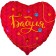 Foil ball 18 "Granny", heart, red, 1 pc. In the pack.