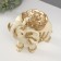 Souvenir Polystone "Beige Elephant with a Golden Flower" 18x14x19 cm