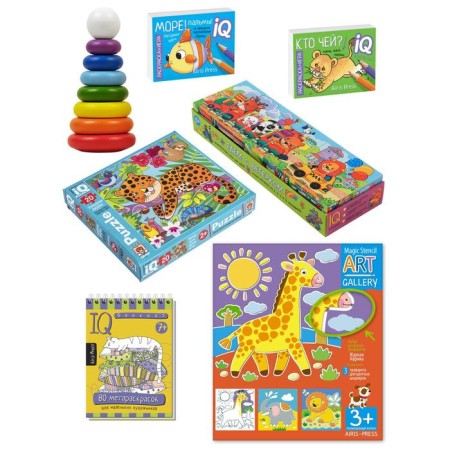 Set. The package is large with IQ games for the development of creative thinking (2-5 years). With a pyramid-1