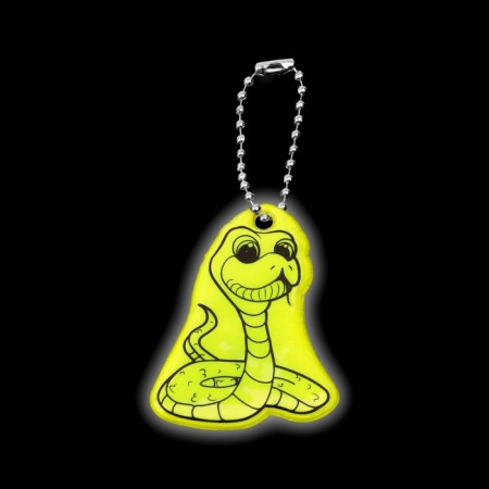 The reflective element "Snake", bilateral, 4.5 × 6.2 cm, color mix-3