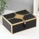 Casket glass, leatherette with a metal frame "Eastern pattern" Black 14.6x18.6x7 cm