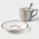 Coffee pair of ceramic “silver”, 3 objects: a cup 200 ml, a saucer d = 14 cm, spoon h = 12.5 cm, silver color