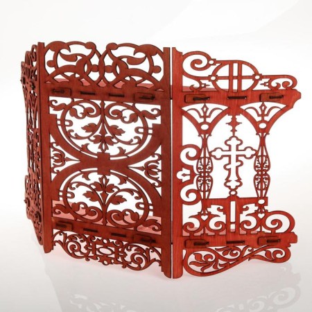 Iconostasis No. 14, color red tree, 42x22x52 cm-3