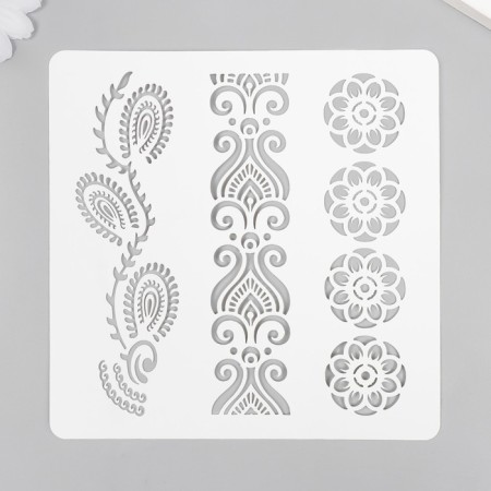 Plastic stencil "Mehendi" 15x15 cm
