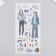 Stickers for creativity Paper "Girls and their hobbies" set of 3 sheets 10x20 cm