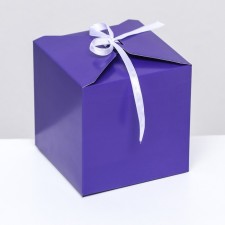 The box is folding, square, purple, 10 x 10 x 10 cm,