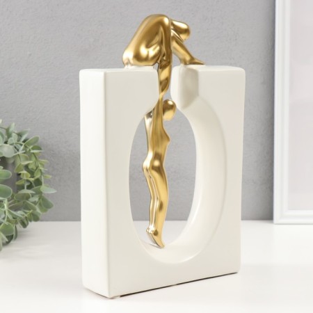 Souvenir Ceramics "Support Close" White with gold 5x17.5x28 cm-1