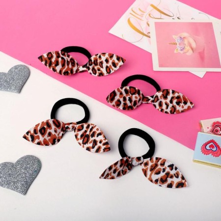 Hair gum "Funny ears" (set 4 pcs) Africa, 4 cm, mix-1