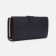 Women's wallet on the button, black color