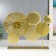 Souvenir Metal with a mirror "Space flowers" gold with black 27x9x37 cm