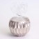 Candle "Shar" in a candlestick with sharp faces of gypsum, 7x6cm, champagne