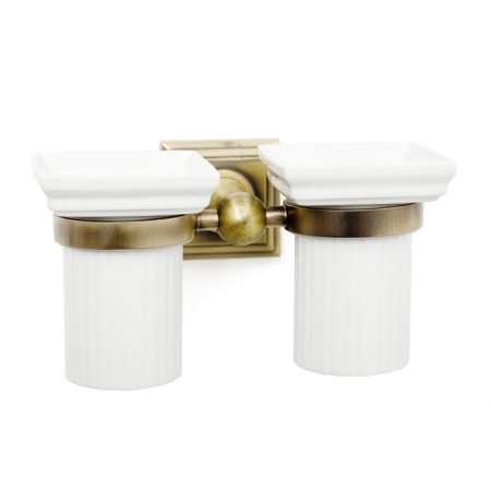Wall glass double for RoyTend Antique Bronze toothbrushes