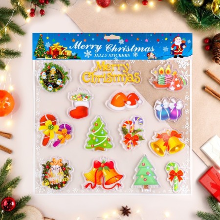 Stickers on the windows "Merry Christmas" New Year's paraphernalia, 30 x 25 cm-1
