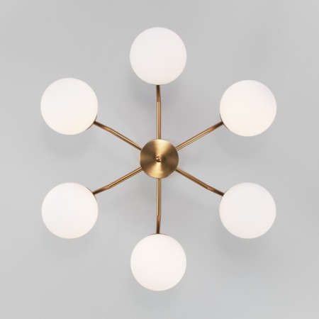 Ceiling Lamp EUROSVET FROST 70154/6, E27, 6x60W, 720x720x314 mm, brass color-3