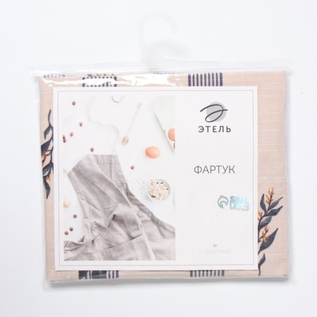 Apron Ethel "Leaves" 60x70cm, 100% HL, reps 220 g/m2-10