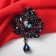 Brooch "Imperial", blue color in gray metal