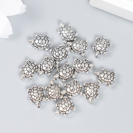 Beads Metal for creativity "Little Turtle" silver set 15 pcs-2