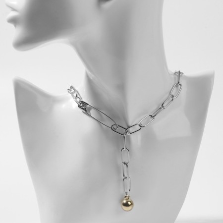 Piece "chain" pin with weaving, color silver, l = 45 cm