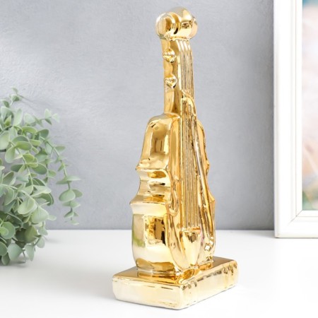 Souvenir Ceramics "Violin with a bow" gold 30x12x9 cm-1