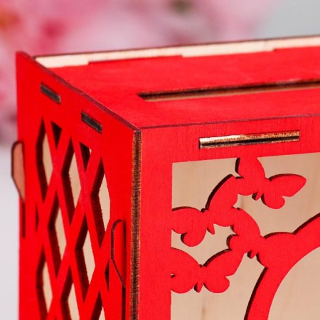 Wedding Bank "Love", red, prefabricated, 24x10x16 cm-4