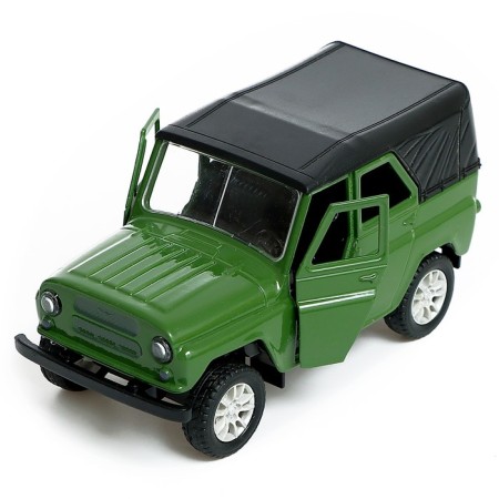 Metal machine "UAZ Hunter", inertia, 1:32, light and sound, green color-3