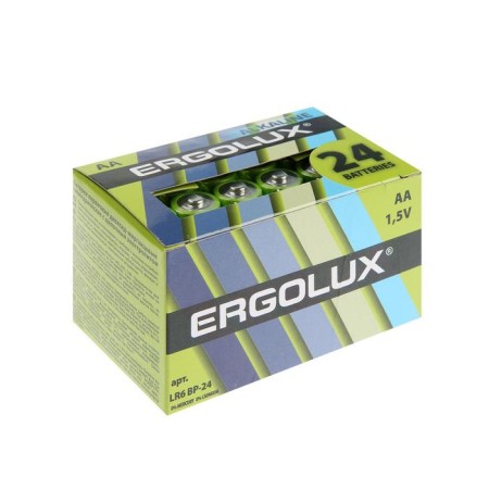 Battery alkalin Ergolux, AA, LR6-24BOX (LR6 BP-24), 1.5V, set 24 pcs.-2
