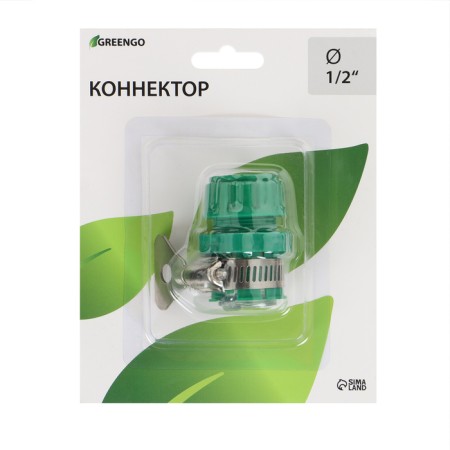 Connector with a clamp, mount on a crane 1/2 "(12 mm), tsan compound 1/2" (12 mm), plastic, rubber, GreenGo-3