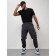 Cargo jeans men, size 46-48, dark gray color