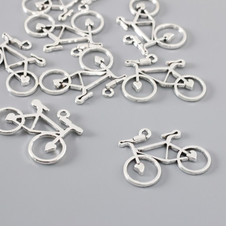 Decor Metal for creativity "Bicycle with hearts" (A15503) 2.4x3.1 cm