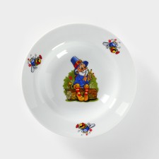 A deep porcelain “Lesovichok” plate, 230 ml, d = 20 cm, MIX drawing