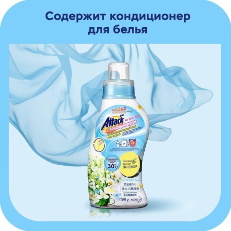 ATTACK New BEADS Lundy Landy Landdy Washing, Gel, Universal, with air conditioning, 780 ml-3