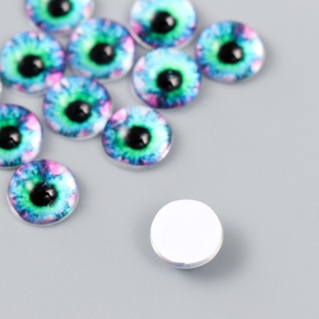 Decor (cabochon) for creativity glass "Multi -colored eye" d = 1.2 cm-1