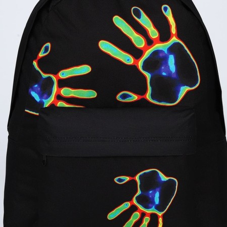 Backpack school textile "imprint", with a pocket, black color-3